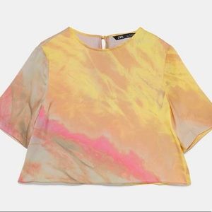 New with tag ZARA tie-dye crop top size:S